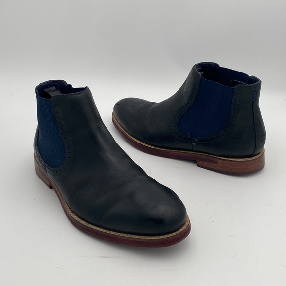 Ted Baker London Kaidon Chelsea Boots Men\'s 10 Black  blue Leather Casual office main image 5